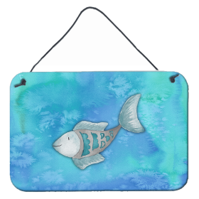 Blue Fish Watercolor Wall or Door Hanging Prints (Color: BB7386DS812, size: 8 x 12)