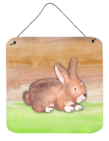 Rabbit Watercolor Wall or Door Hanging Prints (Color: BB7410DS66, size: 6 x 6)