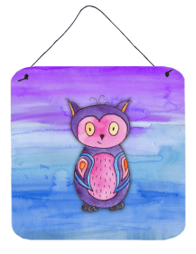 Pink and Purple Owl Watercolor Wall or Door Hanging Prints (Color: BB7427DS66, size: 6 x 6)