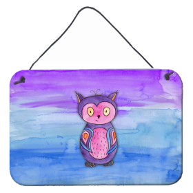 Pink and Purple Owl Watercolor Wall or Door Hanging Prints (Color: BB7427DS812, size: 8 x 12)