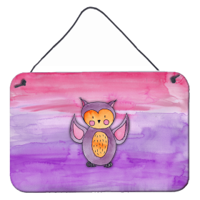 Pink and Purple Owl Watercolor Wall or Door Hanging Prints (Color: BB7428DS812, size: 8 x 12)