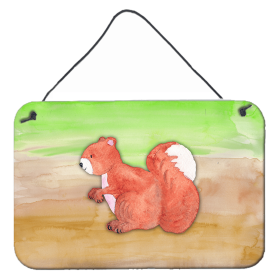 Squirrel Watercolor Wall or Door Hanging Prints (Color: BB7431DS812, size: 8 x 12)