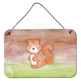 Squirrel Watercolor Wall or Door Hanging Prints (Color: BB7439DS812, size: 8 x 12)