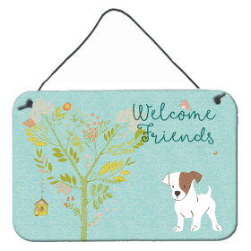 Welcome Friends Jack Russell Terrier Puppy Wall or Door Hanging Prints (Color: BB7637DS812, size: 8 x 12)