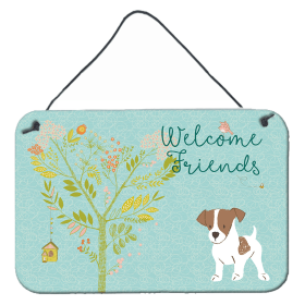 Welcome Friends Jack Russell Terrier Puppy Wall or Door Hanging Prints (Color: BB7638DS812, size: 8 x 12)