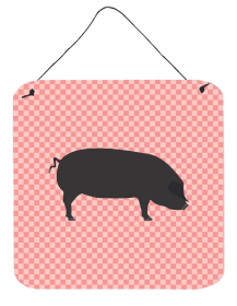 Pigs - Devon Large Black Pig Wall or Door Hanging Prints (Color: Pigs - Devon Large Black Pig, size: 6 x 6)