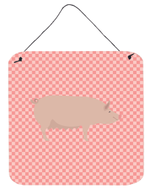 Pigs - English Large White Pig Wall or Door Hanging Prints (Color: Pigs - English Large White Pig, size: 6 x 6)