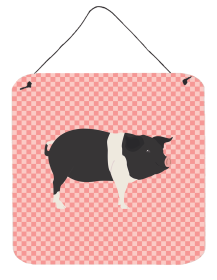 Pigs - Hampshire Pig Wall or Door Hanging Prints (Color: Pigs - Hampshire Pig, size: 6 x 6)