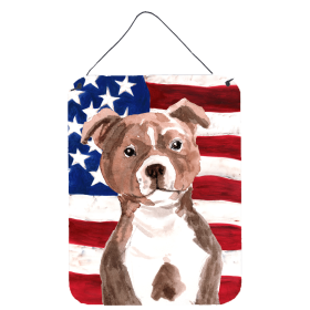 Staffordshire Bull Terrier - Red Accent Decor (Color: Staffordshire Bull Terrier - Red, size: 12 x 16)