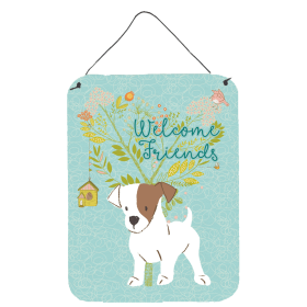 Welcome Friends Jack Russell Terrier Puppy Wall or Door Hanging Prints (Color: BB7637DS1216, size: 12 x 16)