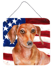 Dachshund - Red Wall or Door Hanging Prints (Color: Dachshund - Red, size: 6 x 6)