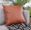 Faux Leather Throw Pillow Cover