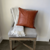 Faux Leather Throw Pillow Cover