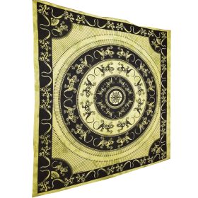Lizard Mandala Bohemian Tapestry Bedsheet (Color: green, size: 90" x 80")