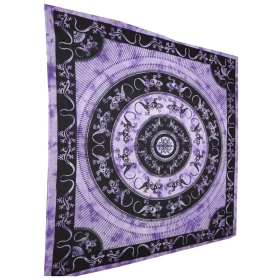 Lizard Mandala Bohemian Tapestry Bedsheet (Color: Purple, size: 90" x 80")