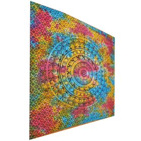 Elephant Mandala Chakra Star Tapestry (Color: orange, size: 90" x 80")