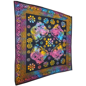 Elephant Mandala Chakra Star Tapestry (Color: yellow, size: 90" x 80")