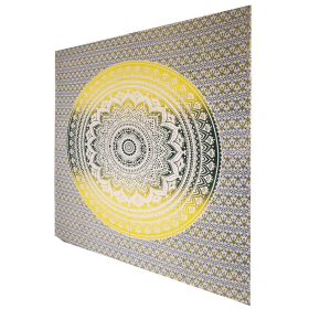Ombre Art Pattern Full Size Sheet Tapestry Wall Hanging Decoration (Color: yellow, size: 90 x 80)