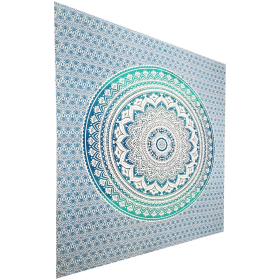 Ombre Art Pattern Full Size Sheet Tapestry Wall Hanging Decoration (Color: Turquoise, size: 90 x 80)