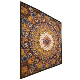 Chakra Star Indian Elephant Mandala Tapestry (Color: Black, size: 90 x 80)
