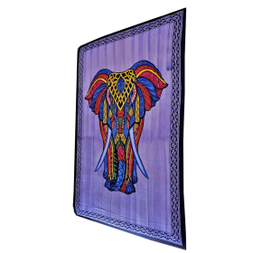 Indian Bohemian Elephant Brushstroke Art Tapestry Wall Hanging Decoration (Color: green)