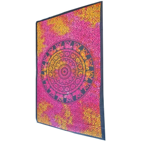 Chakra Star Elephant Mandala Tie Dye Tapestry (Color: Red, size: 80 x 55)