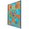 Buddhist Om Symbol Tapestry Wall Hanging with Seven Chakra Symbol Border