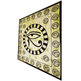 Left Eye of Horus Symbol Cotton Tapestry Wall Hanging (Color: green, size: 90 x 80)