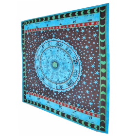 Zodiac Horoscope Astrological Wall Tapestry (Color: Turquoise, size: 90" x 80")