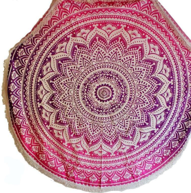 Round Mandala Tapestry (Color: Pink)