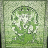 Ganesha Holding Lotus Flower In Batik Style Tie Dye Tapestry