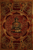 Buddha In Dharma Chakra Mudra On A Lotus Flower Tapestry