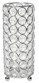 Elegant Designs Elipse Crystal Decorative Flower Vase, Candle Holder, Wedding Centerpiece (Color: Chrome, size: 7.75 in)