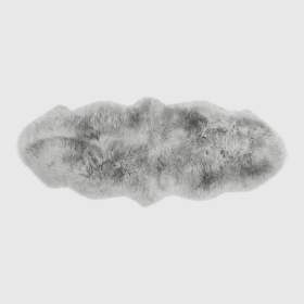 MODERN SHEEPSKIN DOUBLE PELT RUG (Color: QUIET GRAY, size: QUIET GRAY)