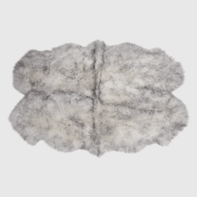 RUSTIC SHEEPSKIN QUARTO PELT RUG (Color: HUSKY TIP, size: HUSKY TIP)