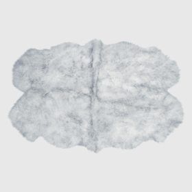 RUSTIC SHEEPSKIN QUARTO PELT RUG (Color: GRAY MIST, size: GRAY MIST)